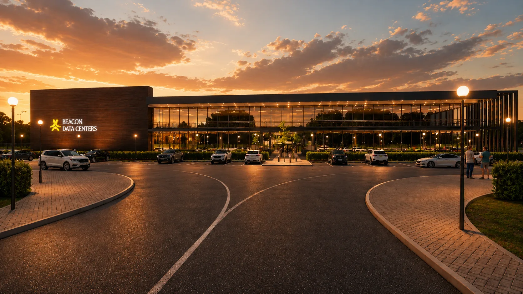 Rendering 01, building perspective, main entrance
